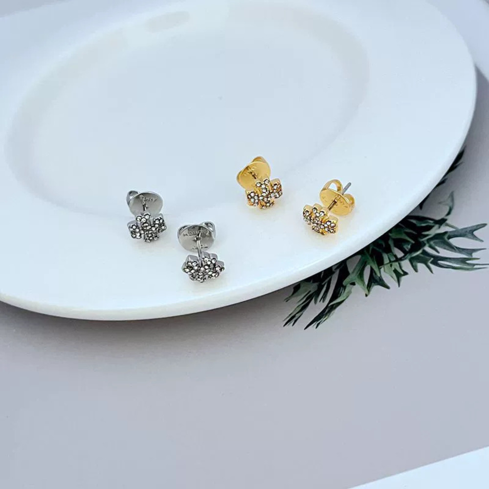 Tory Burch Rhinestone 3D Letter Earrings